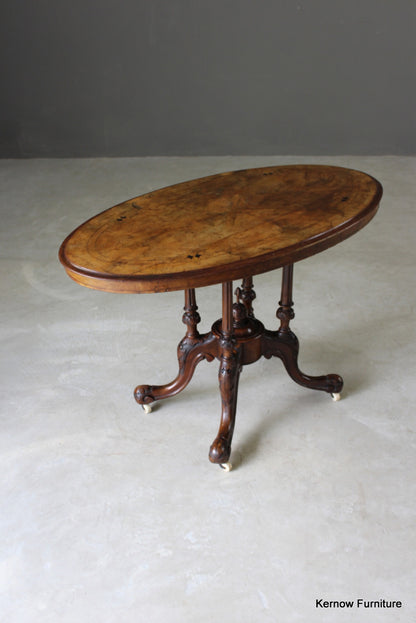 Victorian Inlaid Oval Centre Table - Kernow Furniture