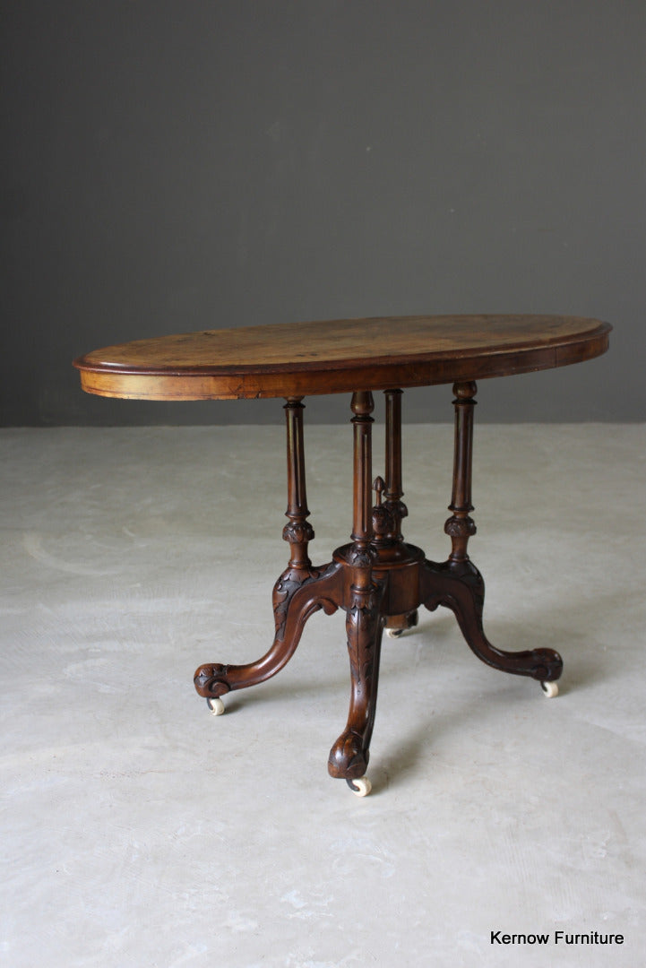 Victorian Inlaid Oval Centre Table - Kernow Furniture