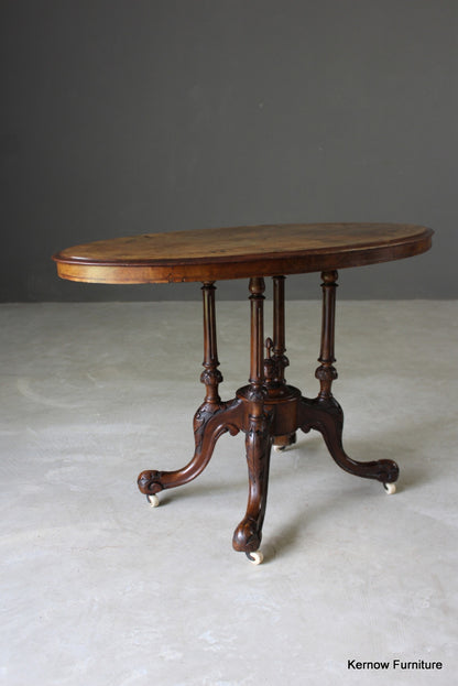 Victorian Inlaid Oval Centre Table - Kernow Furniture