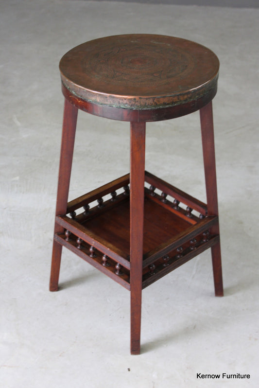 Arts & Crafts Copper Round Table - Kernow Furniture