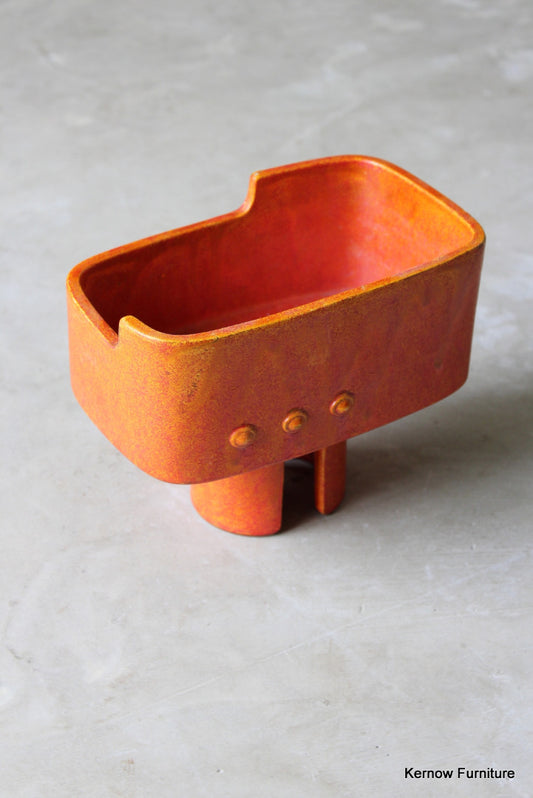 1980s Orange Pot - Kernow Furniture