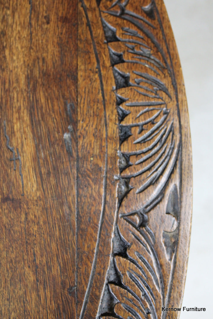 17th / 18th Century Carved Oak Gate Leg Dining Table - Kernow Furniture