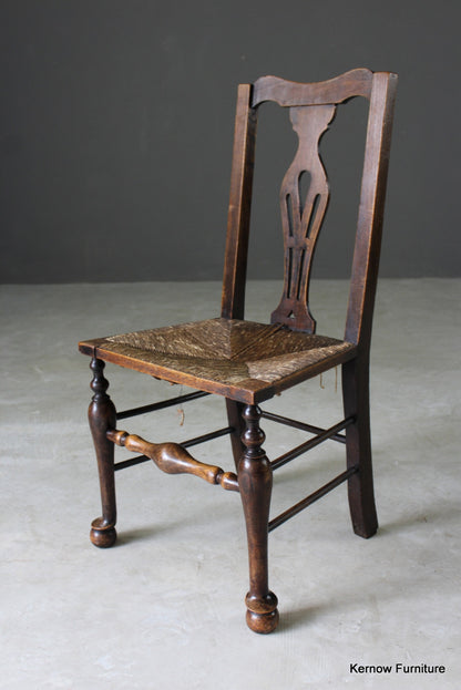 Single Oak & Elm Rush Kitchen Chair - Kernow Furniture