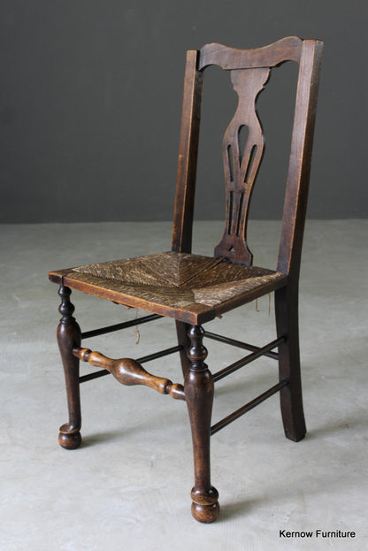 Single Oak & Elm Rush Kitchen Chair - Kernow Furniture