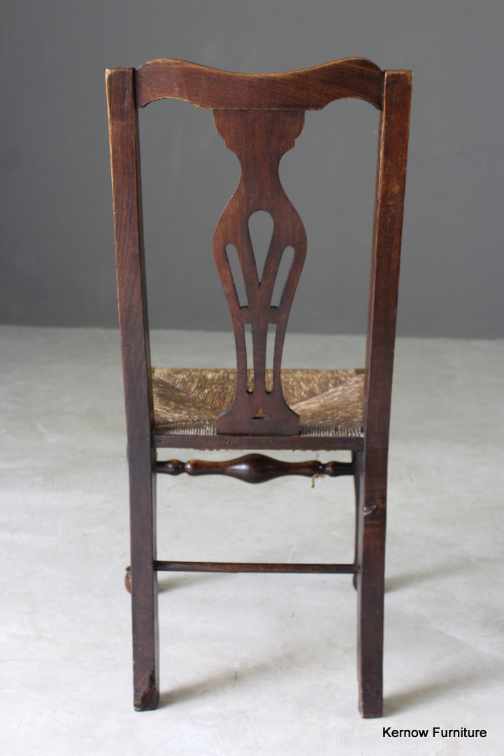 Single Oak & Elm Rush Kitchen Chair - Kernow Furniture