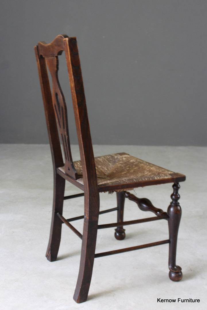 Single Oak & Elm Rush Kitchen Chair - Kernow Furniture