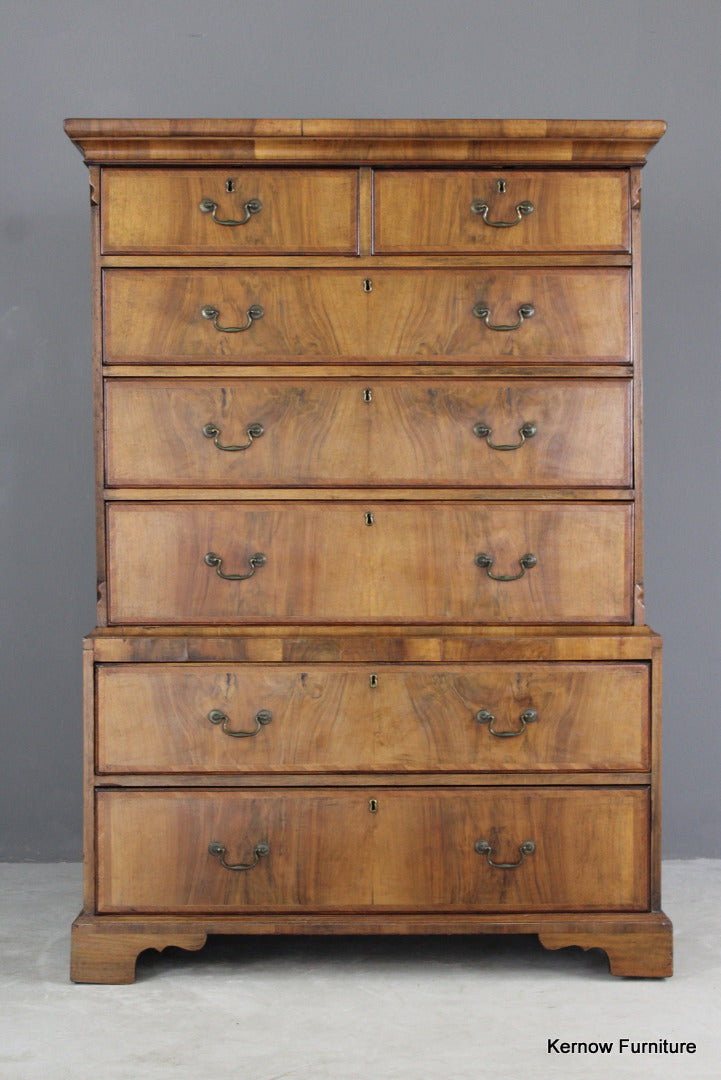 Antique Walnut Chest on Chest - Kernow Furniture