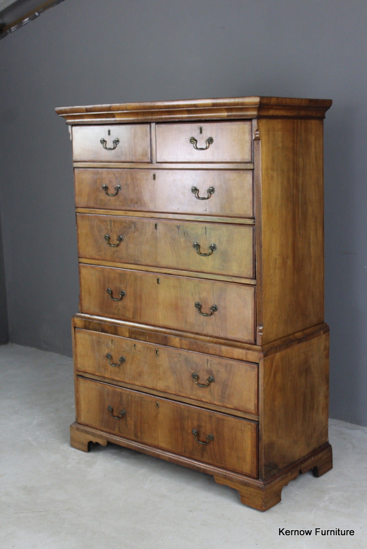 Antique Walnut Chest on Chest - Kernow Furniture