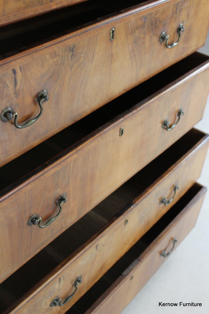 Antique Walnut Chest on Chest - Kernow Furniture