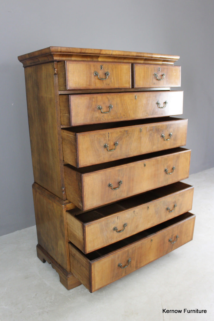 Antique Walnut Chest on Chest - Kernow Furniture