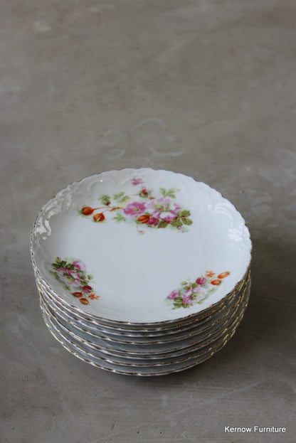 8 Vintage Floral China Plates - Kernow Furniture