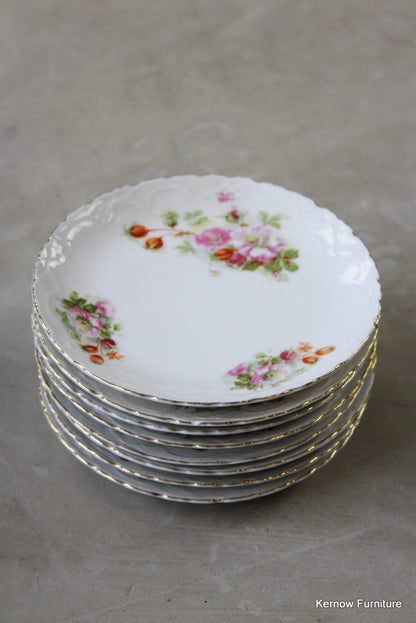 8 Vintage Floral China Plates - Kernow Furniture