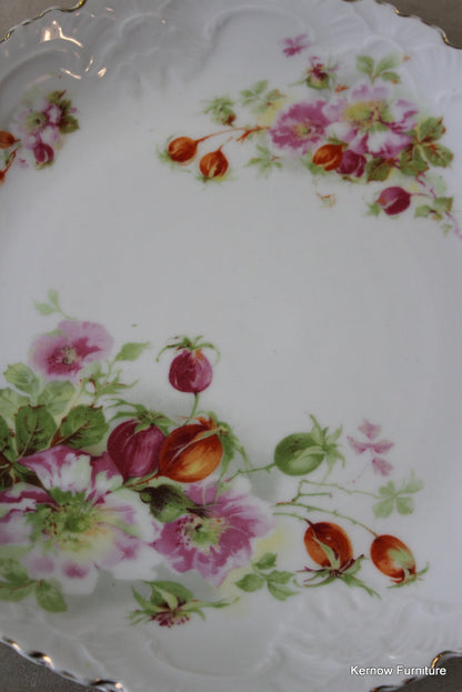 Pair Vintage China Floral Cake Plates - Kernow Furniture