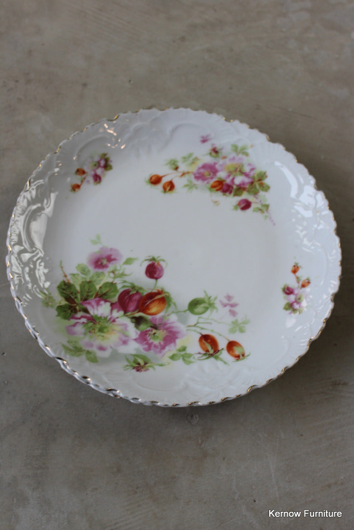 Pair Vintage China Floral Cake Plates - Kernow Furniture