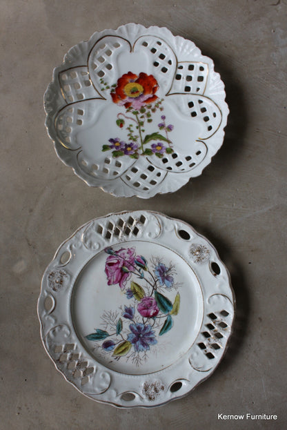 Pair Pierced China Plates - Kernow Furniture