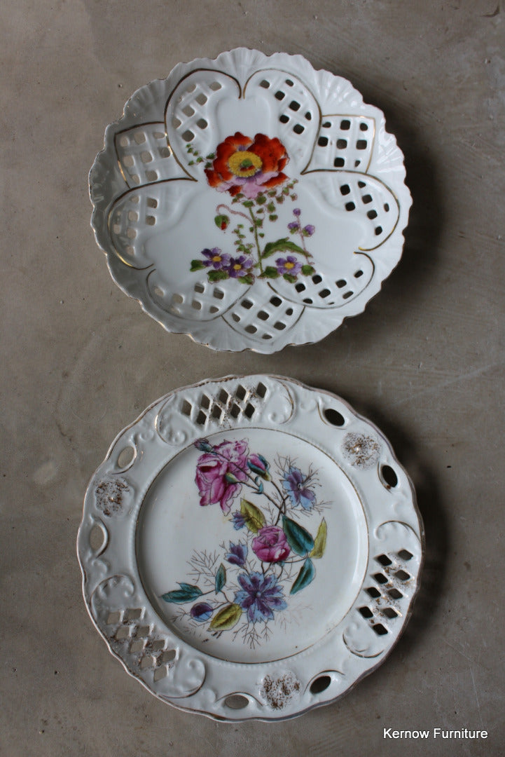 Pair Pierced China Plates - Kernow Furniture