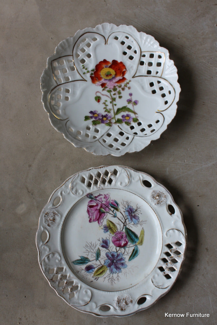 Pair Pierced China Plates - Kernow Furniture