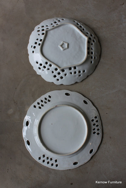 Pair Pierced China Plates - Kernow Furniture