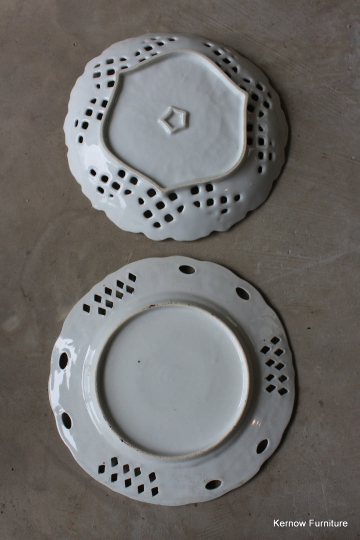 Pair Pierced China Plates - Kernow Furniture