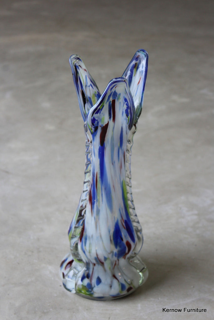 Mottled Glass Finger Vase - Kernow Furniture