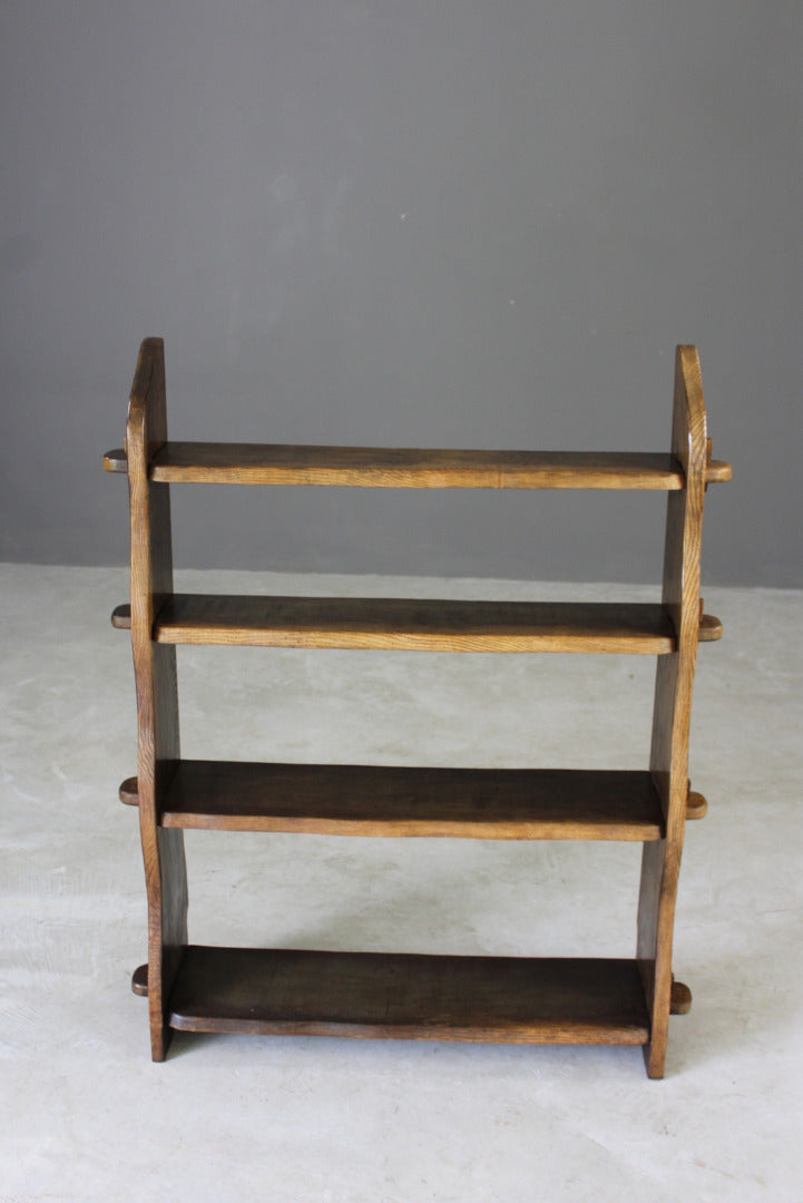 Elm Pegged Open Bookcase - Kernow Furniture