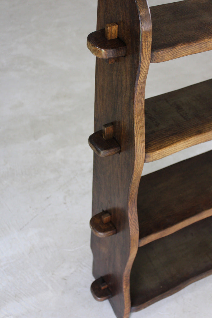 Elm Pegged Open Bookcase - Kernow Furniture