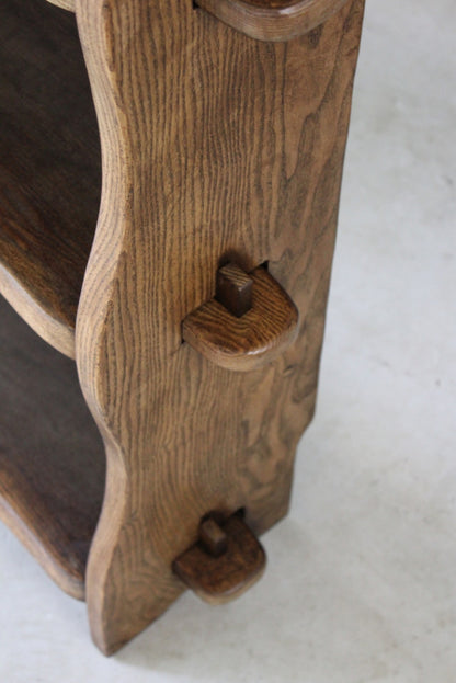 Elm Pegged Open Bookcase - Kernow Furniture