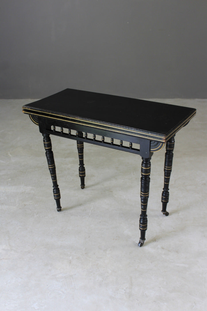 Victorian Ebonised Card Table - Kernow Furniture