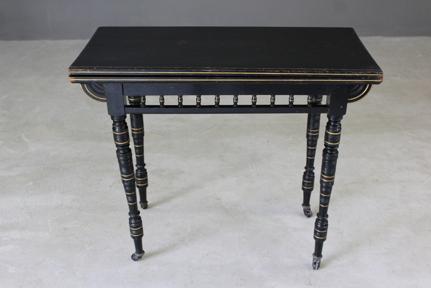 Victorian Ebonised Card Table - Kernow Furniture