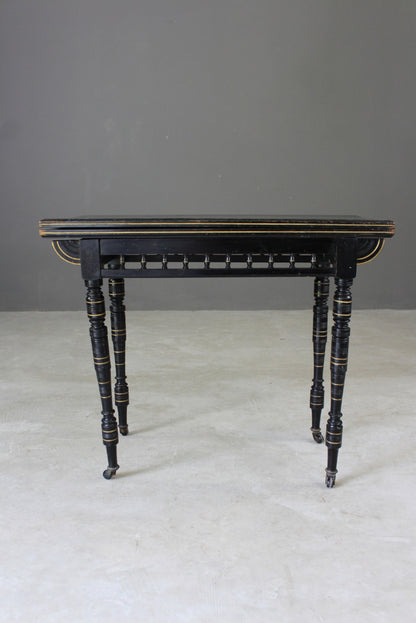 Victorian Ebonised Card Table - Kernow Furniture