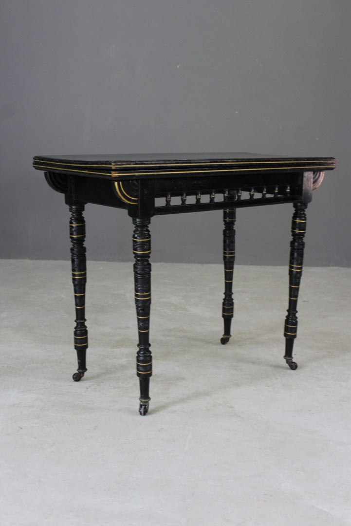 Victorian Ebonised Card Table - Kernow Furniture