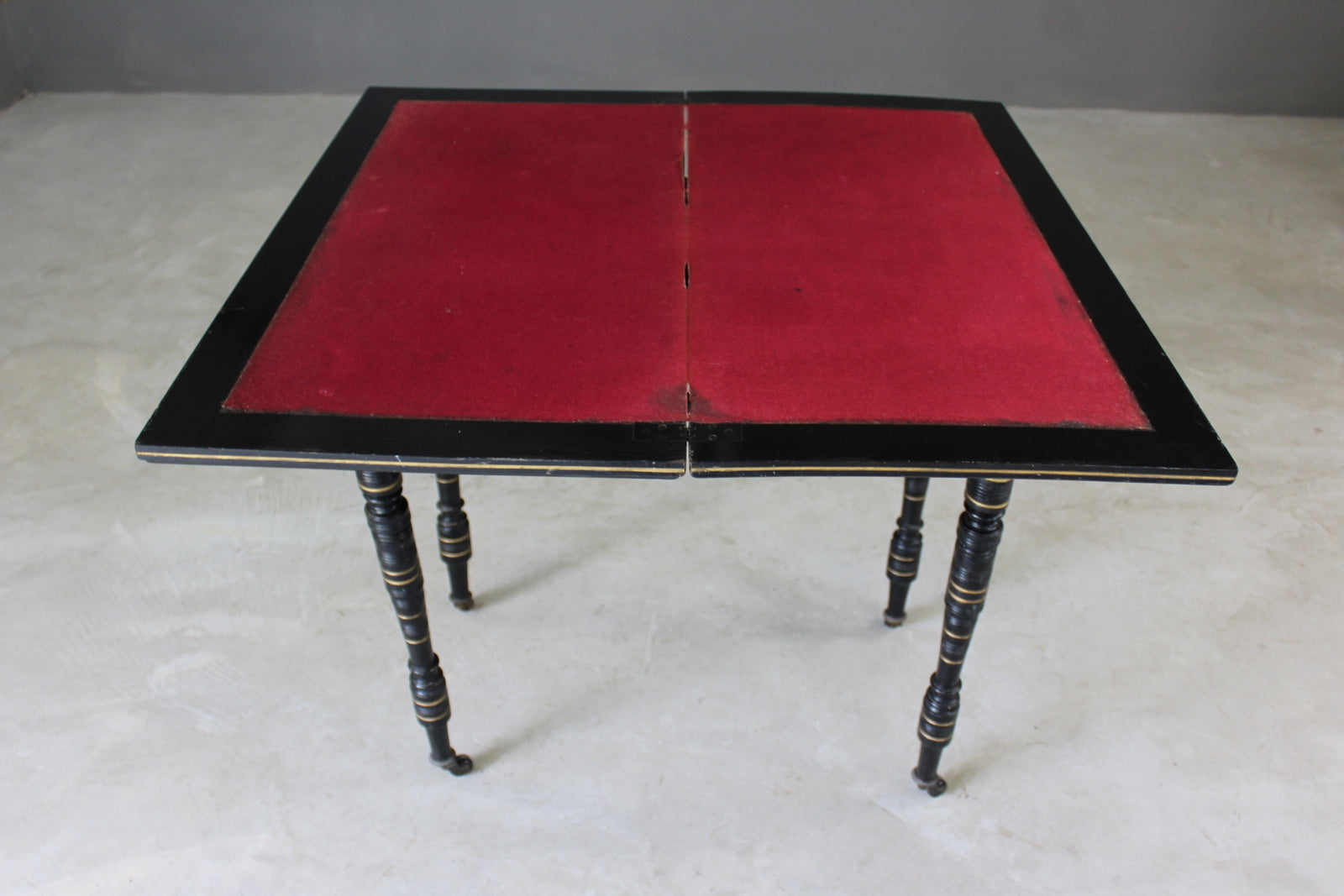 Victorian Ebonised Card Table - Kernow Furniture