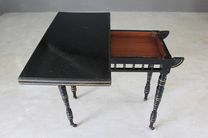 Victorian Ebonised Card Table - Kernow Furniture