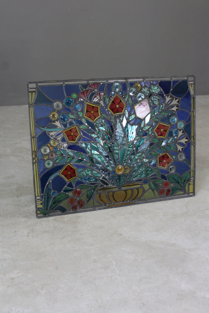 Flower Bowl Stained Glass Panel - Kernow Furniture