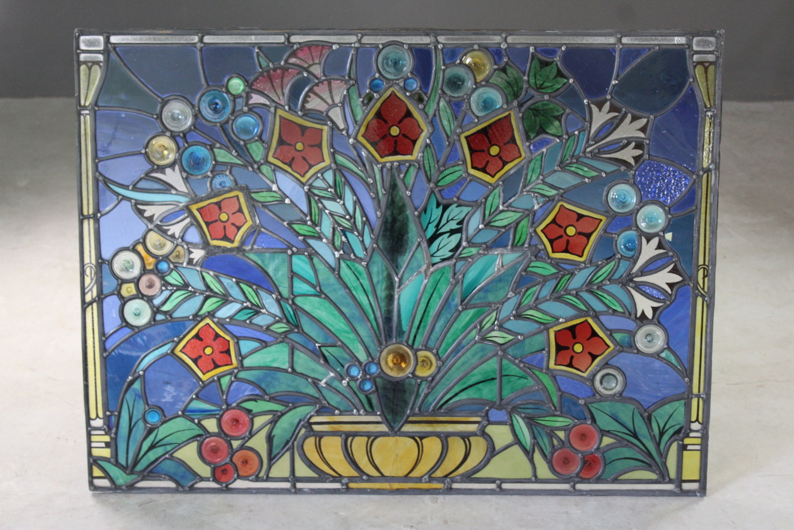 Flower Bowl Stained Glass Panel - Kernow Furniture