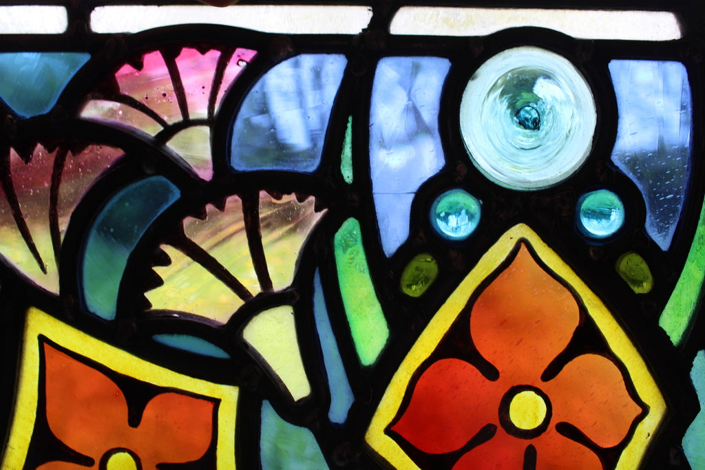 Flower Bowl Stained Glass Panel - Kernow Furniture