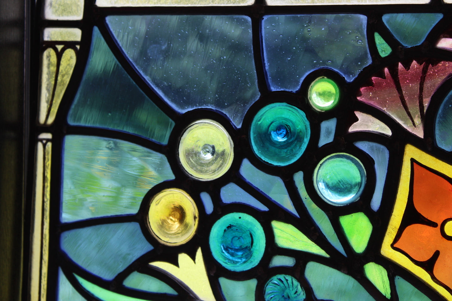 Flower Bowl Stained Glass Panel - Kernow Furniture