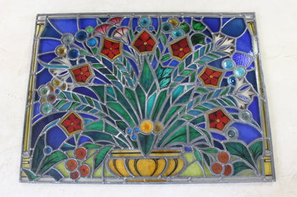 Flower Bowl Stained Glass Panel - Kernow Furniture