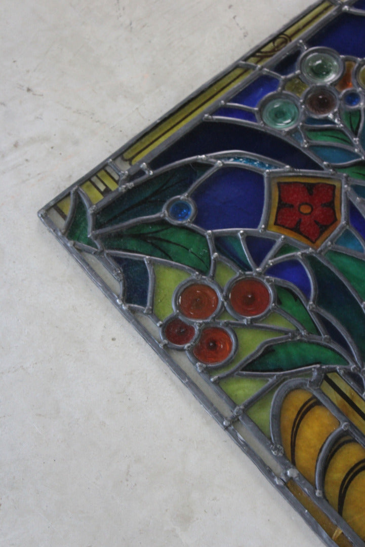 Flower Bowl Stained Glass Panel - Kernow Furniture