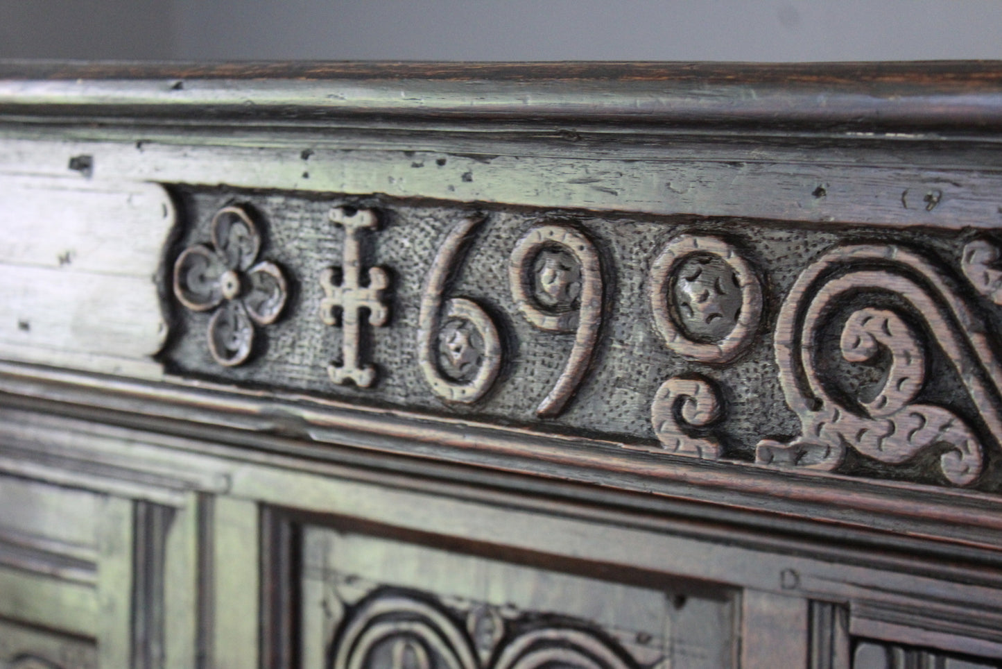 Antique Carved Oak Court Cupboard - Kernow Furniture