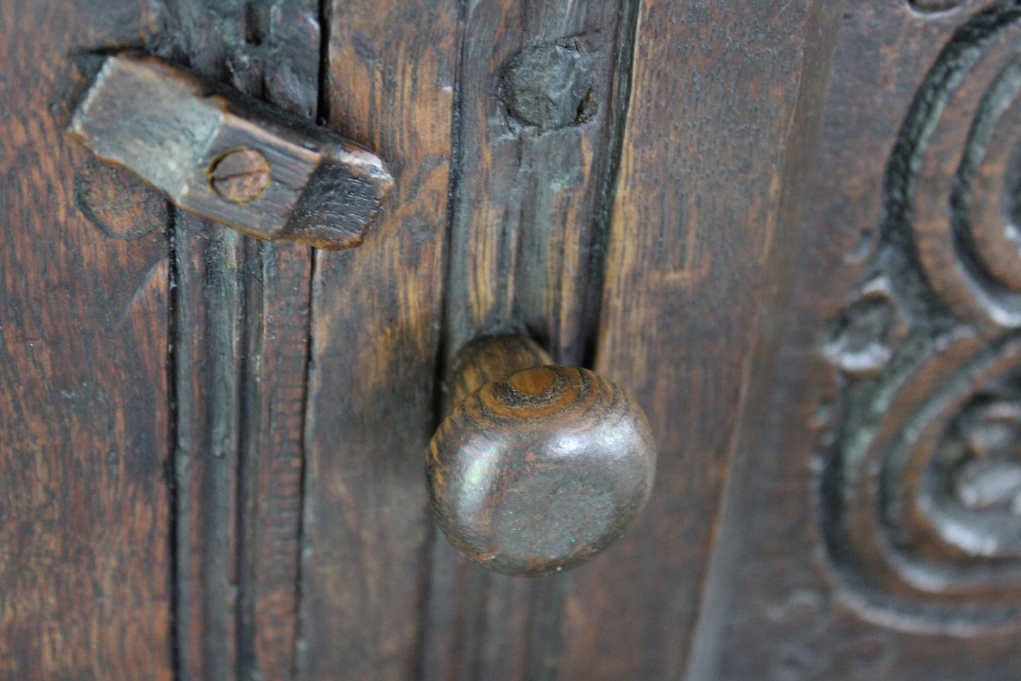 Antique Carved Oak Court Cupboard - Kernow Furniture