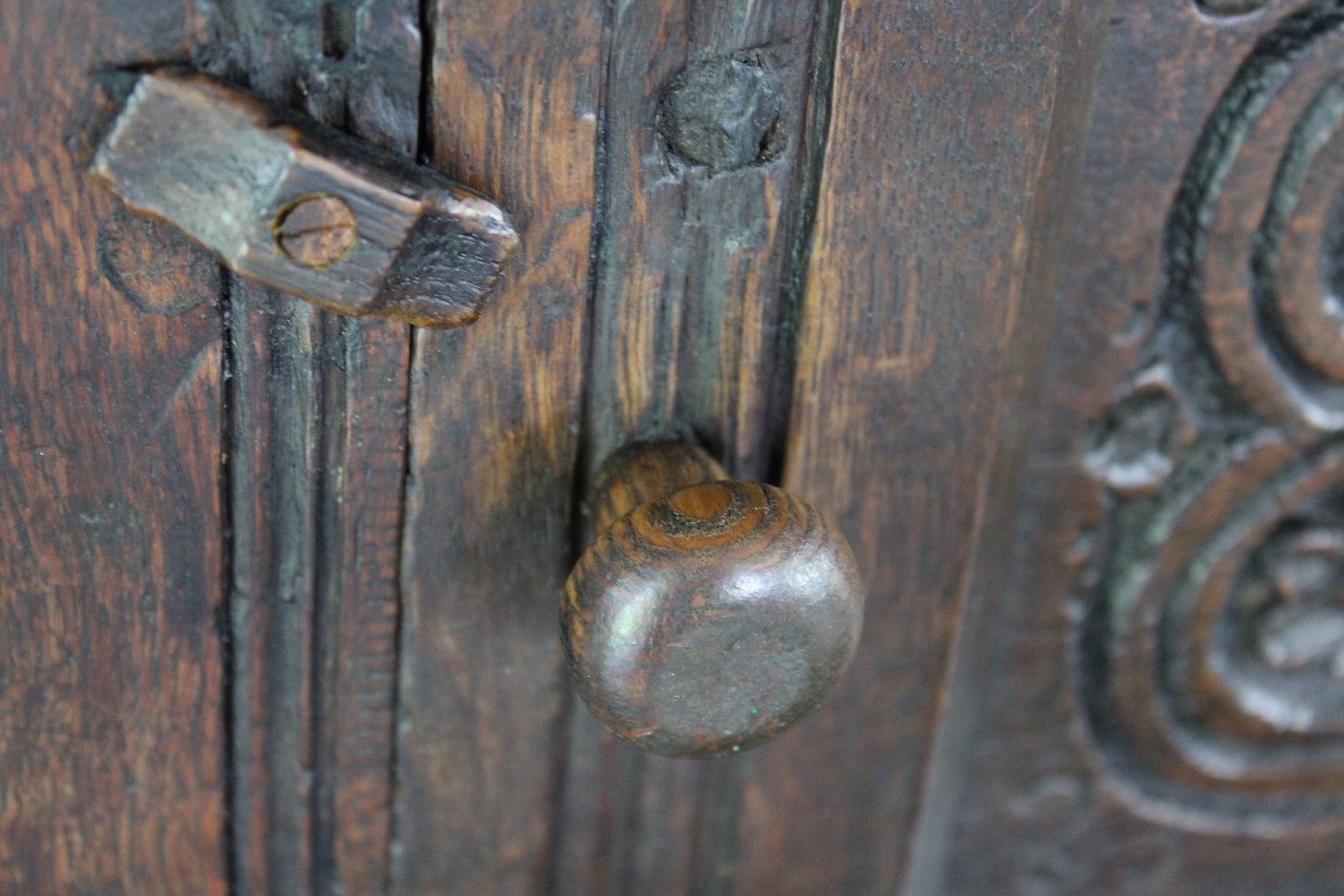 Antique Carved Oak Court Cupboard - Kernow Furniture