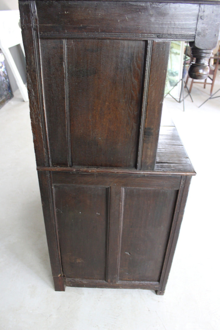 Antique Carved Oak Court Cupboard - Kernow Furniture