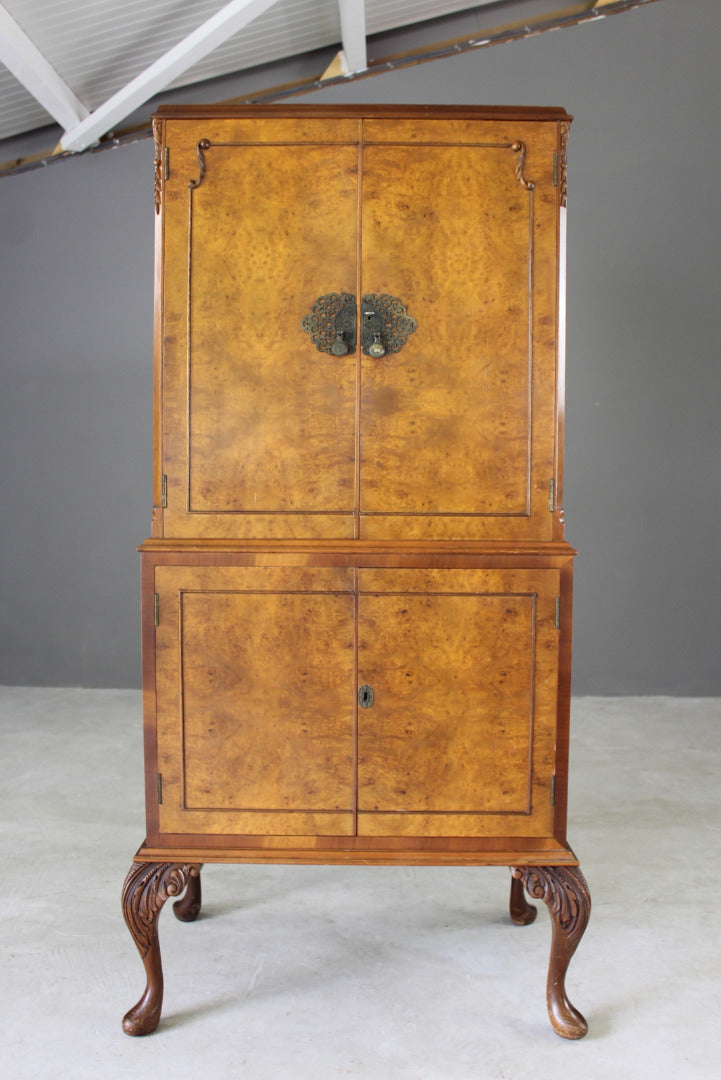 Burr Walnut Cocktail Cabinet - Kernow Furniture