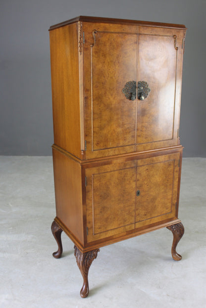 Burr Walnut Cocktail Cabinet - Kernow Furniture