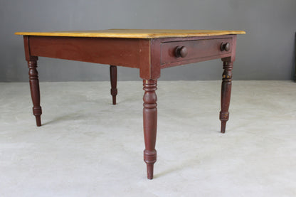 Victorian Pine Kitchen Table - Kernow Furniture