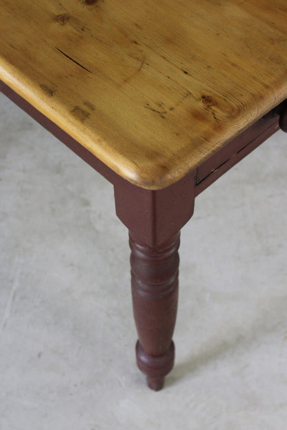 Victorian Pine Kitchen Table - Kernow Furniture