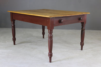 Victorian Pine Kitchen Table - Kernow Furniture