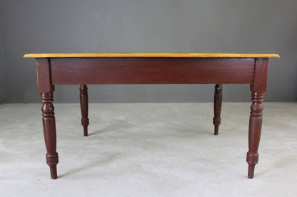 Victorian Pine Kitchen Table - Kernow Furniture