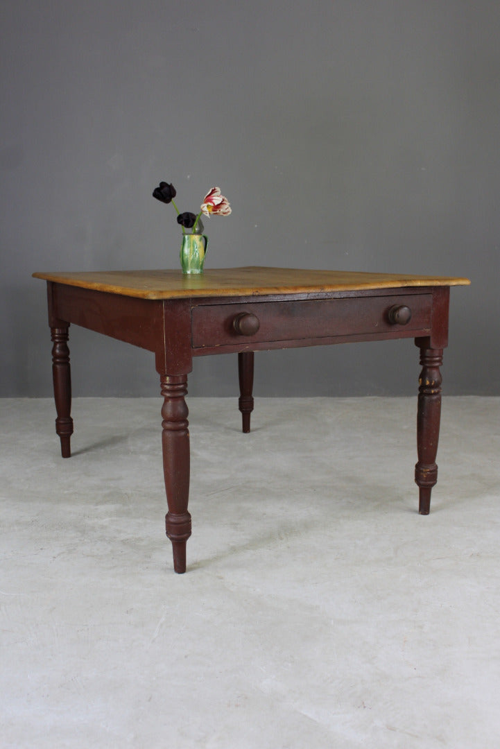 Victorian Pine Kitchen Table - Kernow Furniture